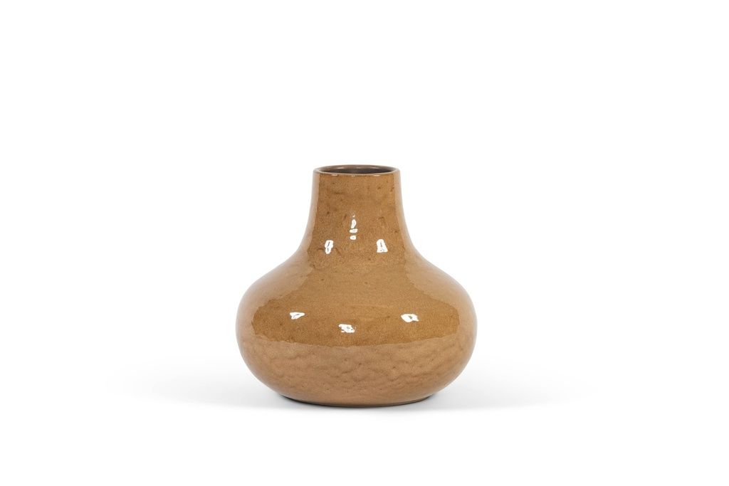 Dekocandle  Vaas oker geglazuurd terracotta S