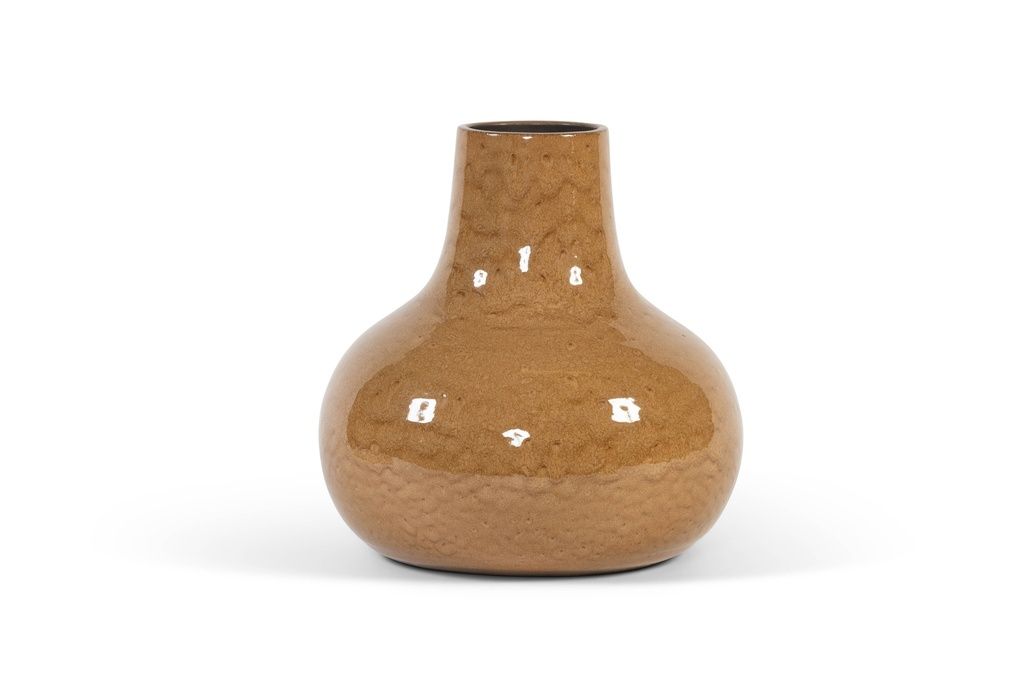 Dekocandle  Vaas oker geglazuurd terracotta L