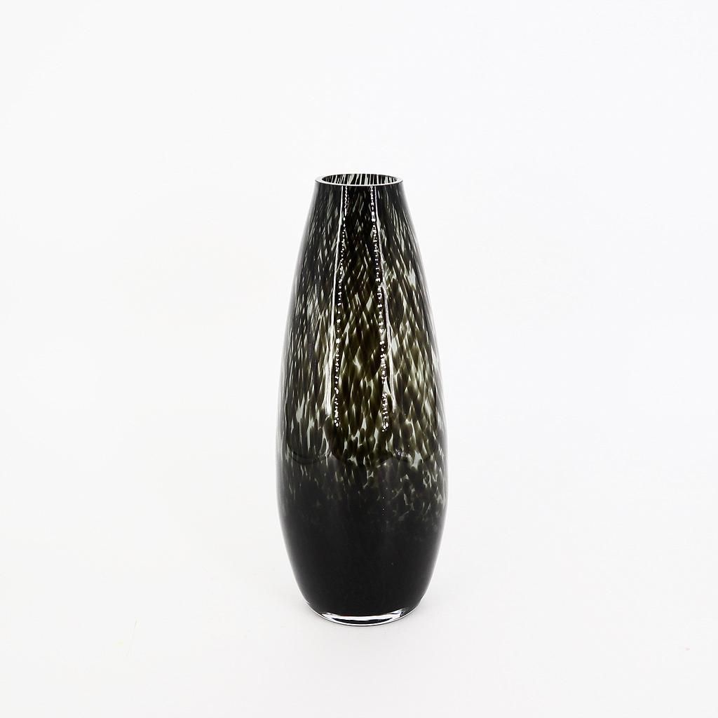 Dekocandle Teardrop Vase glass smoke black spotted