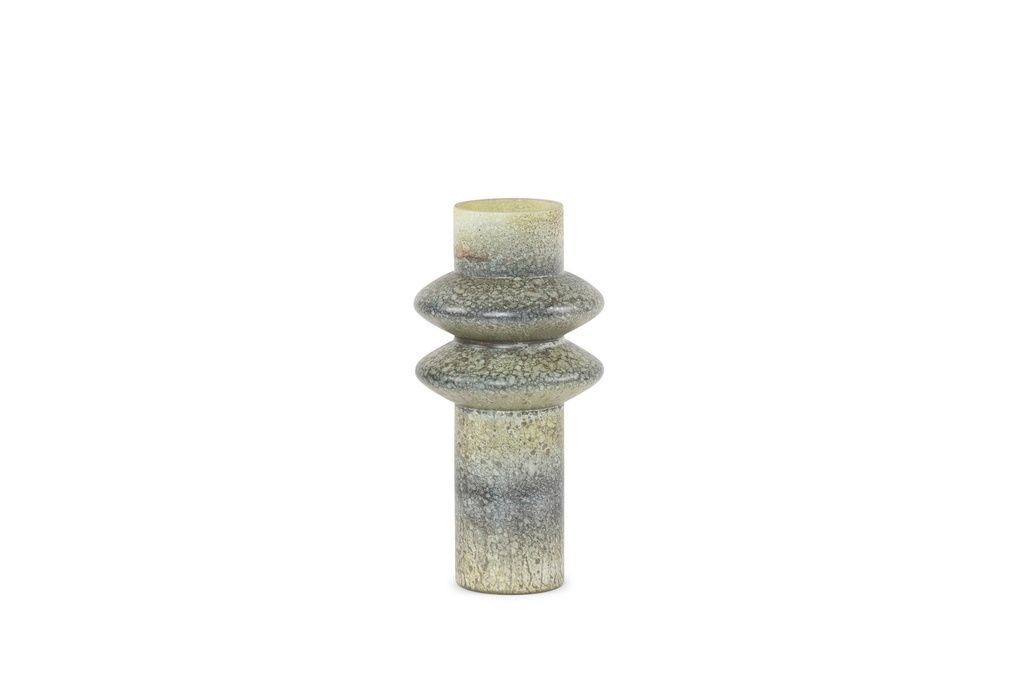 Dekocandle Vase art nouveau - rusty/yellow/green - S