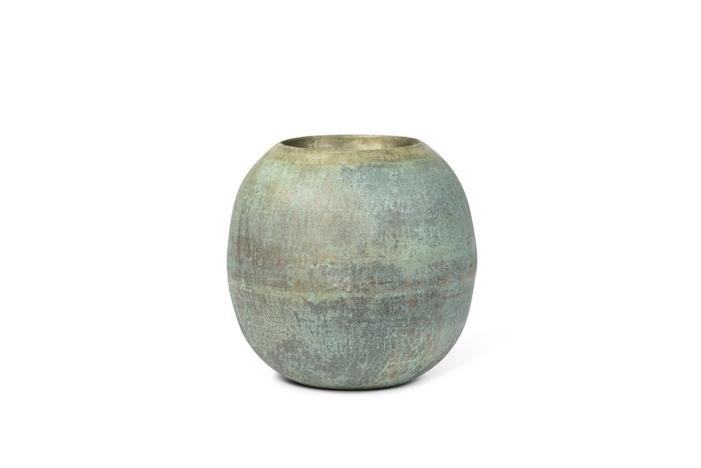 Dekocandle Planter boll brass patina large