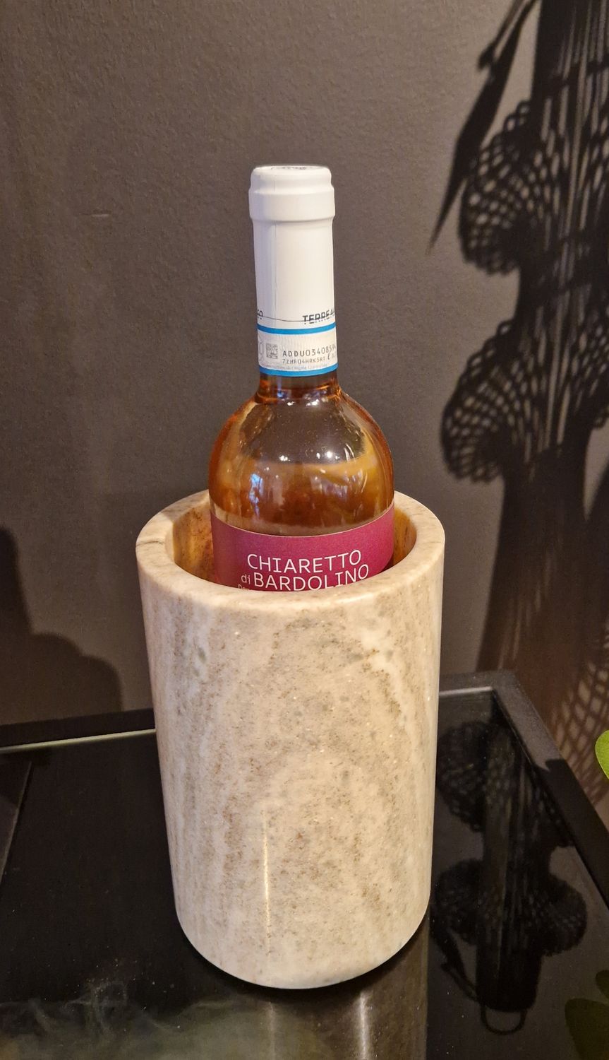 Vaas / wijnkoeler Cave Stoneware Marble Brown