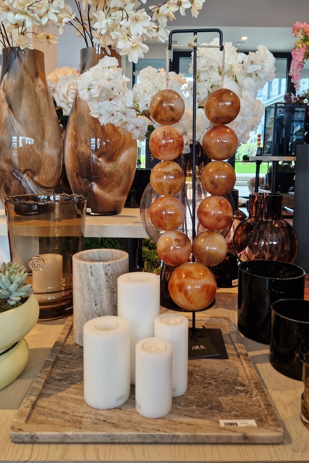 Tray Cave Stoneware Marble Brown