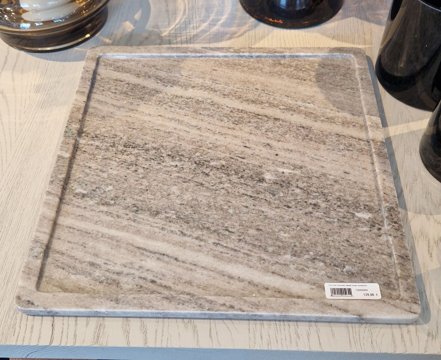 Tray Cave Stoneware Marble Brown