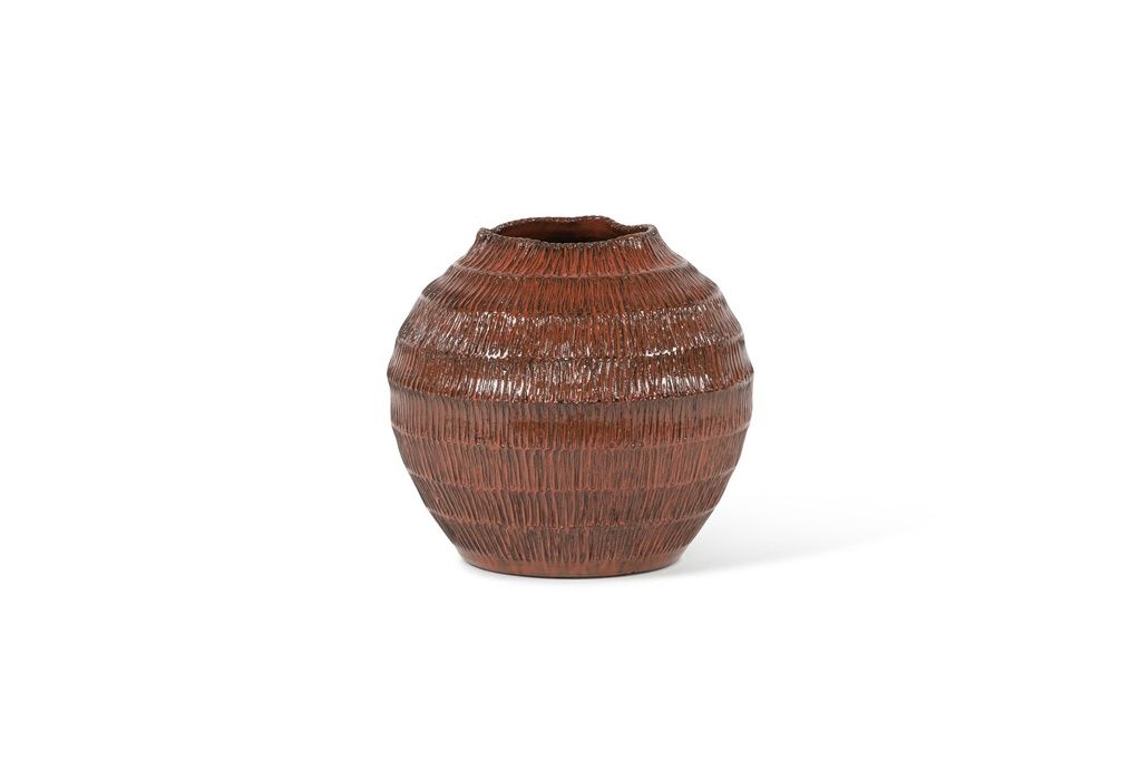 Dekocandle Vaas Glazed Bicolor Orange