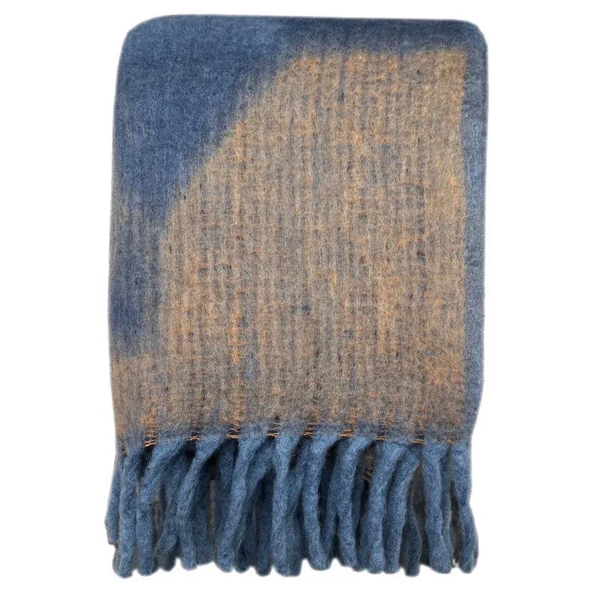 Malagoon Zapotec plaid- soft blue - 125x150cm 100% recycled