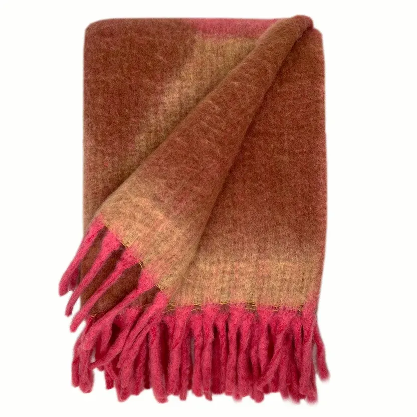Malagoon Zapotec plaid- soft pink - 100% recycled