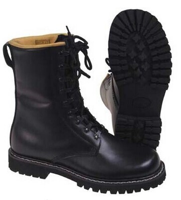 Combat boots, zwart, vol leder en lederen binnenzijde (BW)