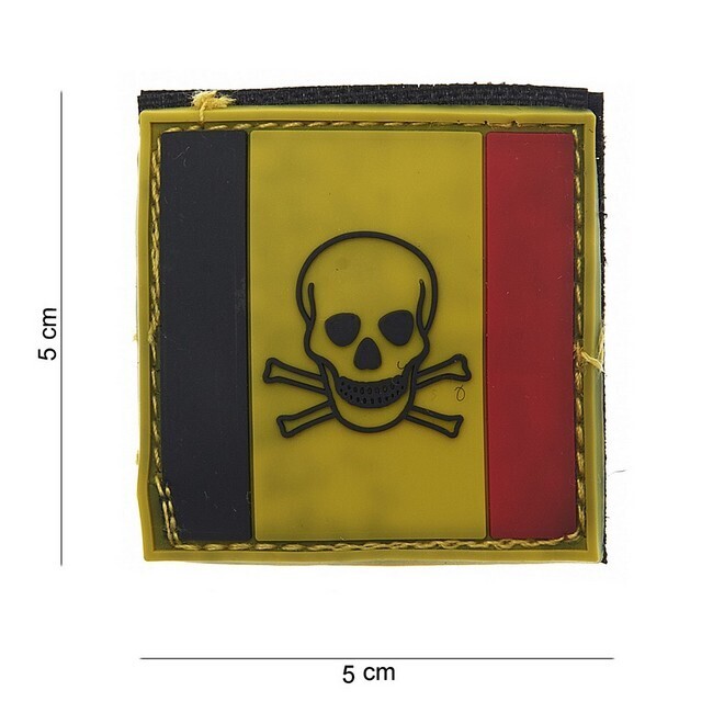 België - Airsoft PVC Embleem skull and bones (228)