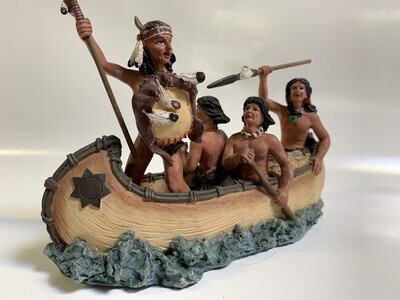 Indianen in een kano