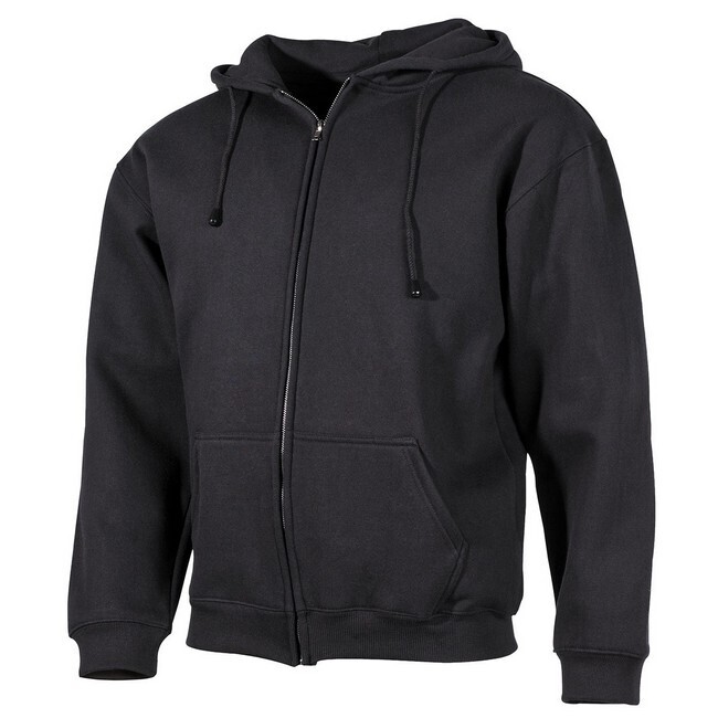 Hoodie zwart met rits