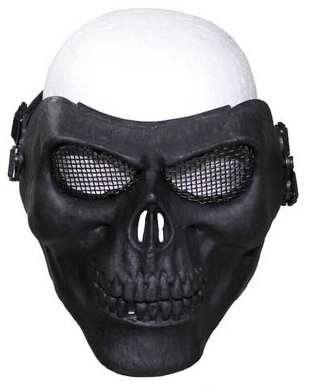 Airsoft masker dodenkop zwart