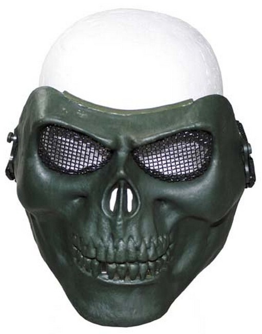 Airsoft masker dodenkop groen