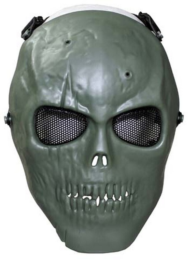 Airsoft masker dodenkop volledige bescherming groen