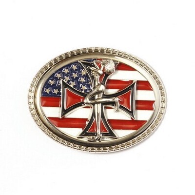 Buckle USA vlag met cross