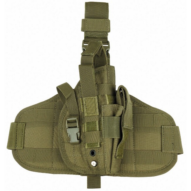 Pistoolbeenholster MOLLE Groen/Olive - rechts