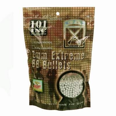 Airsoft BBs 0.25g 6mm zak 101 INC