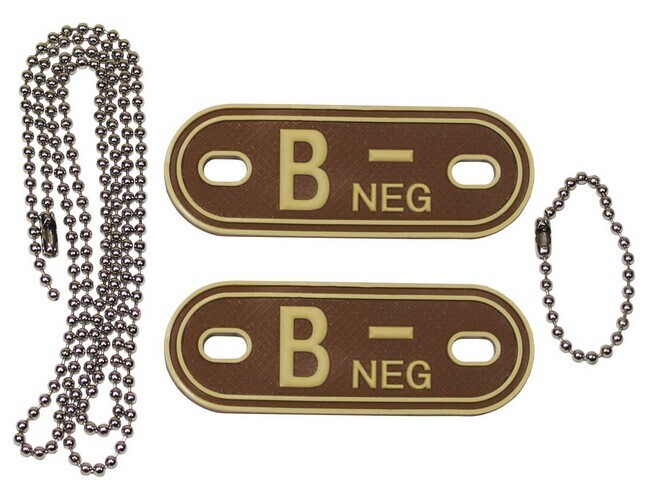 Bloedgroep met ketting, woestijn, "B NEG" 3D*