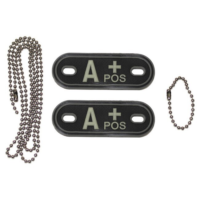 Bloedgroep met ketting, "A POS" 3D