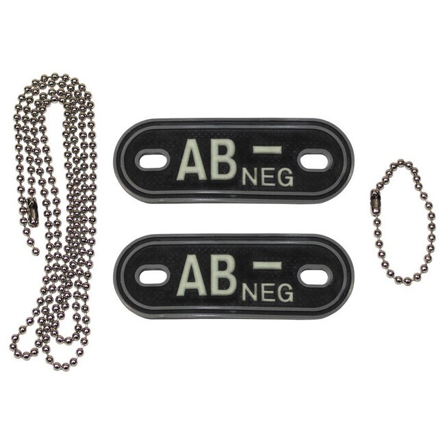 Bloedgroep met ketting, "AB NEG" 3D