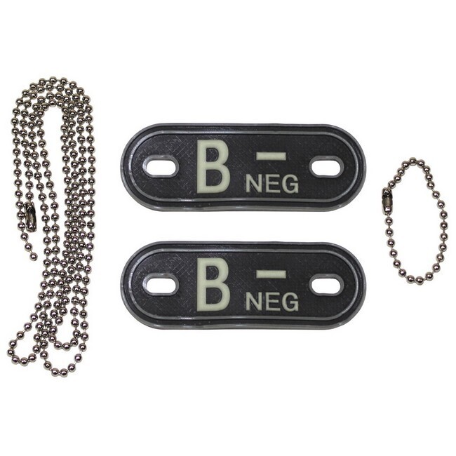 Bloedgroep met ketting, "B NEG" 3D