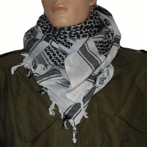 Sjaal - PLO sjaal / Arafat sjaal in lila en zwart