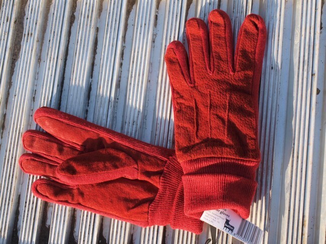 Handschoen - Handschoen rood leer/spandeks