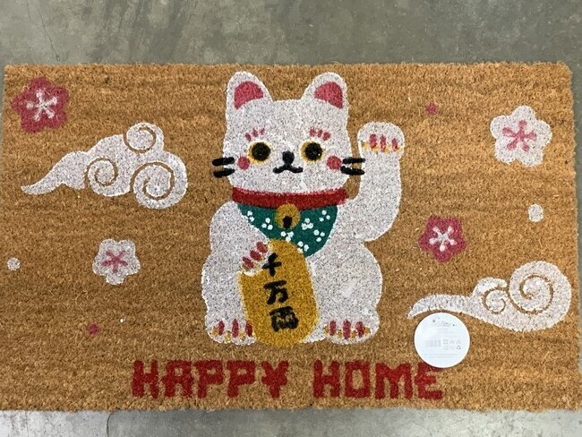 Kokosvezel deurmat - Japanse Lucky Cat Maneki Neko