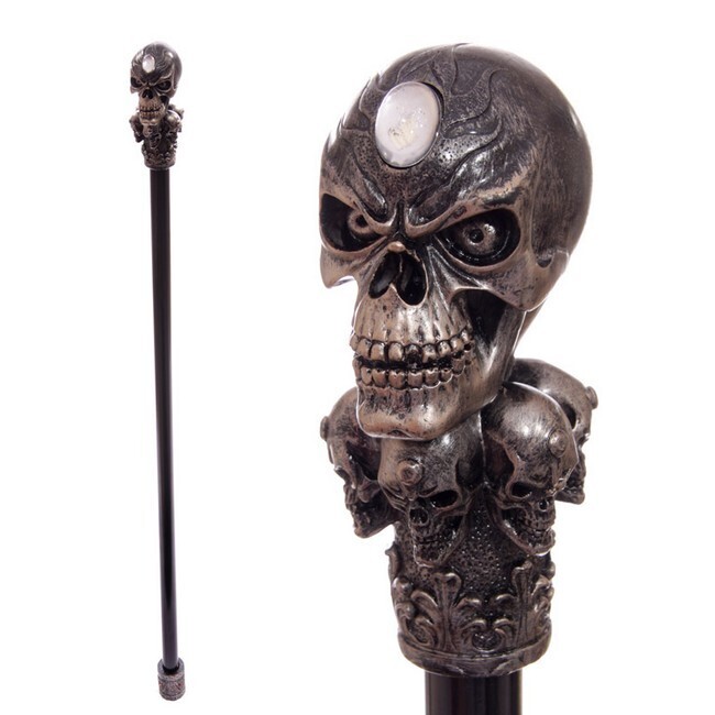 Wandelstok met doodshoofd
