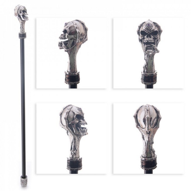 Wandelstok met doodshoofd en vingers