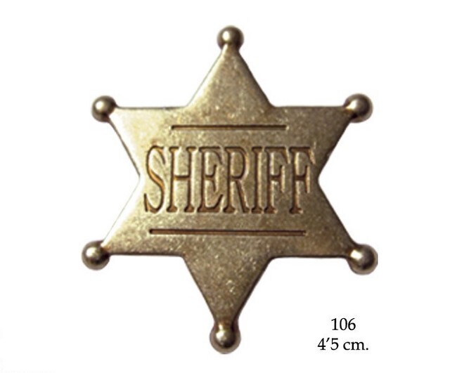 Six point ball tipped star Sheriff badge