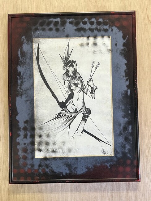 Amazone in pentekening
