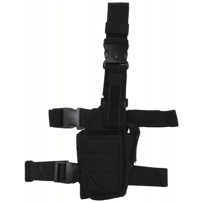 Verstelbaar pistoolbeen holster - zwart - rechts