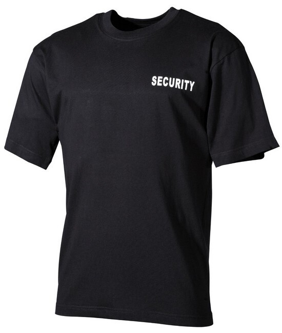 T Shirt - Zwart met "Security" opdruk