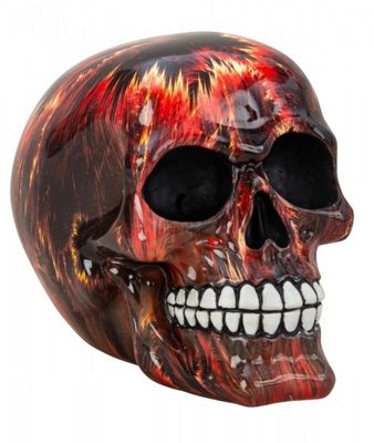 Schedel rood/zwart gevlamd