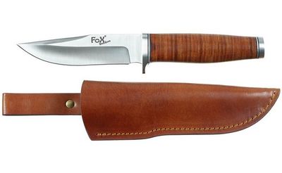 Outdoor mes, "Ranger 11", Leren handvat en schede