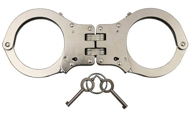 Handboeien, met dubbele ketting, 2 sleutels