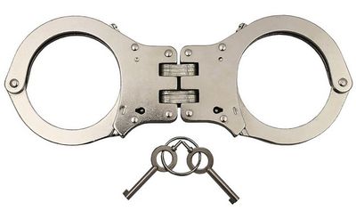 Handboeien, met dubbele ketting, 2 sleutels