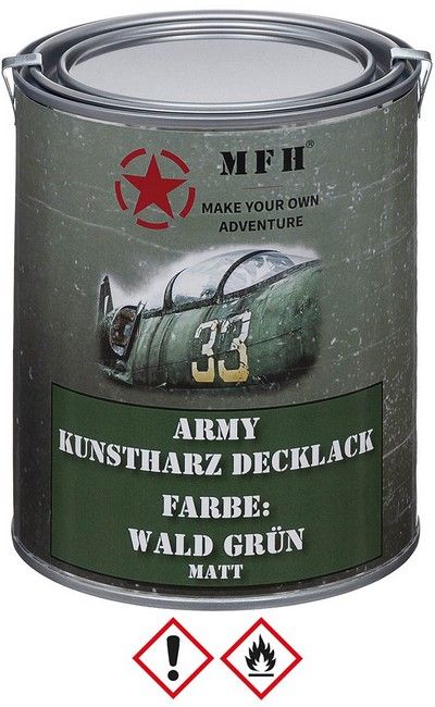 Woud Groen - Legerlak mat - 1 liter - ral  6031