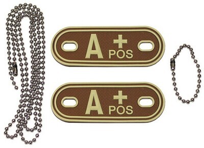 Bloedgroep met ketting, woestijn, "A POS" 3D