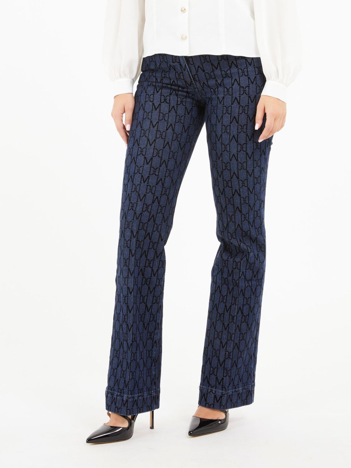 BROEK VAN MARCIANO BY GUESS 4BGA00 7170A FB7D MONOGRAM FLOCK BLUE