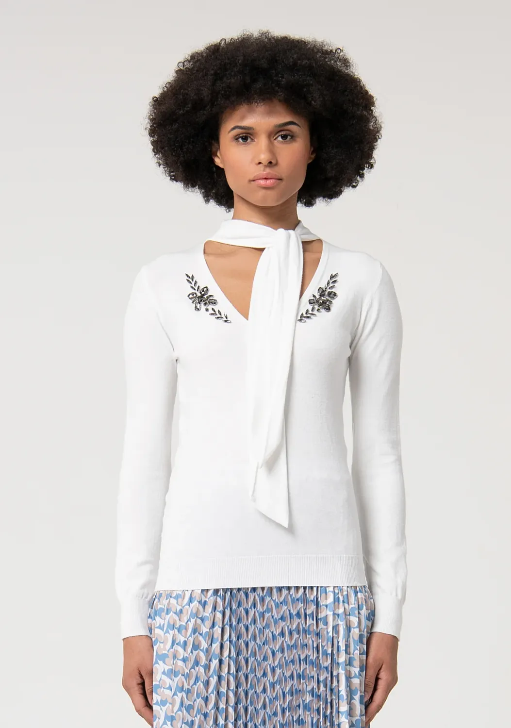 PULL VAN FRACOMINA FS24WT7006K53901-278  WHITE