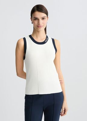 TOP VAN LIU JO TA5092-MS022 C3594 WHITE MILK/NUIT NOIR
