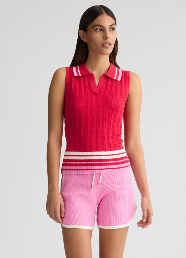 PULL VAN LIU JO TA5086-MS36L C3595 RED L/WH.MILK/CANDY