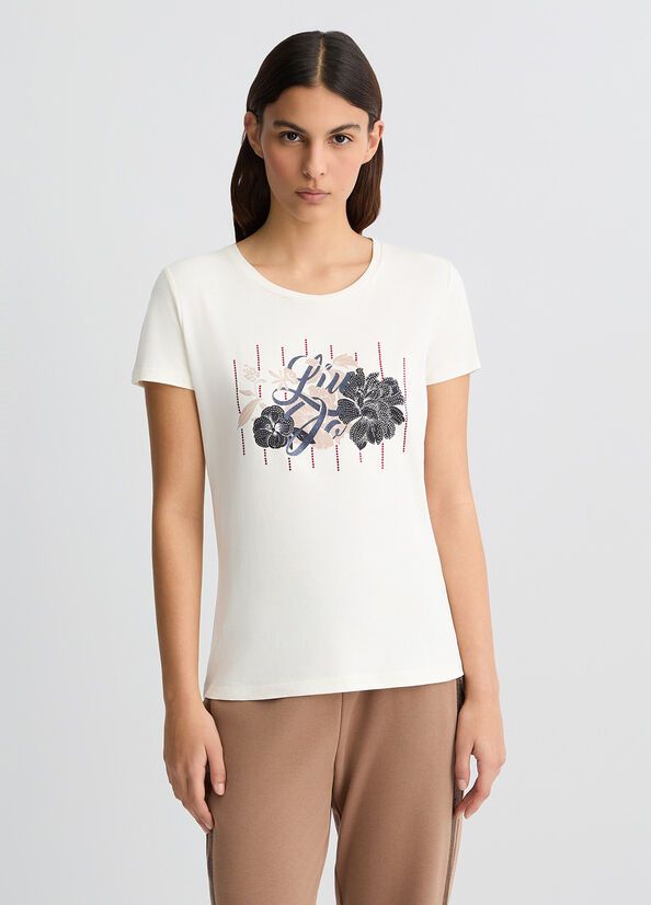 T-SHIRT VAN LIU JO TA5173-JS003 M9161 WH.MILK LIUJO FLOWER