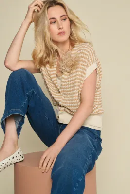 CARDIGAN VAN MARIE MERO CA58/CAM+CRE CAMEL/CREAM