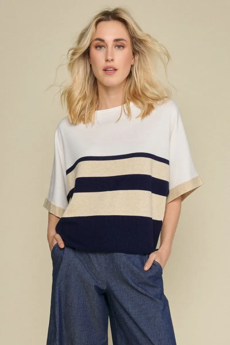 PULL VAN MARIE MERO PU64/CRE+NAV CREAM/NAVY
