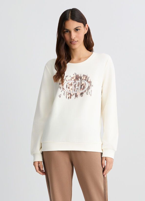 SWEATER VAN LIU JO TA5168-FS090 M9142 WHITE MILK/MACULA