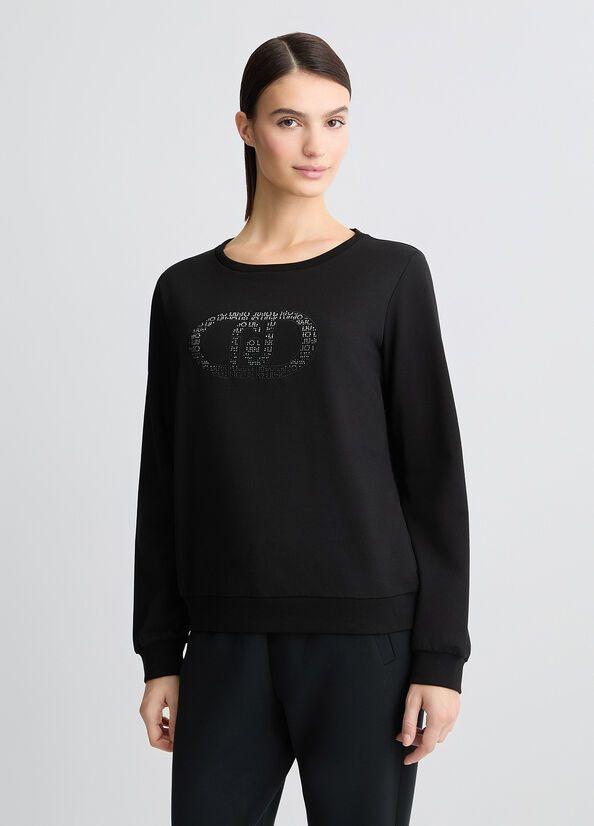 SWEATER VAN LIU JO TA5168-FS090 R9932 NERO/MONOGRAM