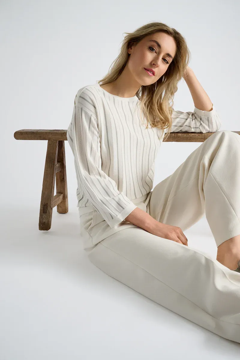 PULL VAN MARIE MERO PU58/CRE+OLI CREME/OLIJF